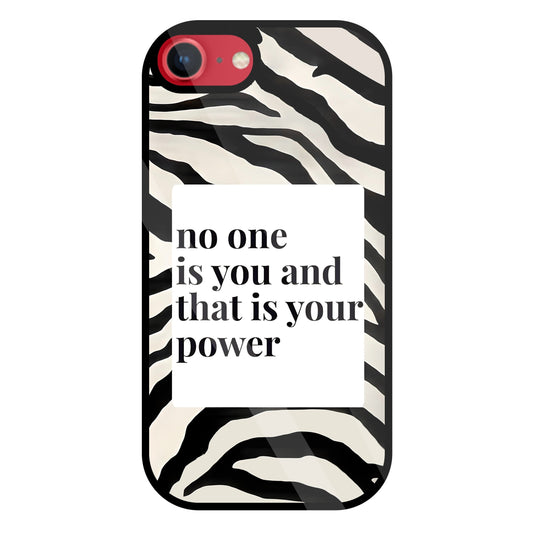 Zebra pattern with quote Glass Case For Apple iPhone 8