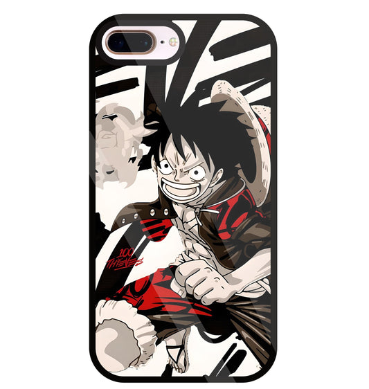 Angry Luffy Glass Case For Apple iPhone 8 +