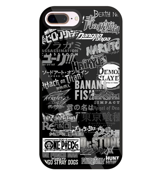 Anime Symbol Glass Case For Apple iPhone 8 +