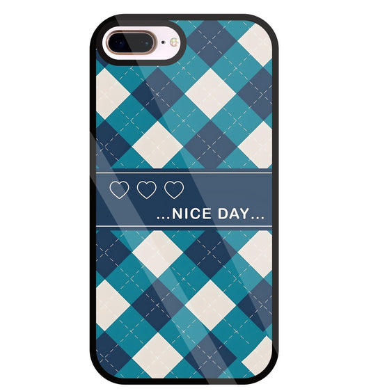 Argyle sweater pattern Glass Case For Apple iPhone 8 +