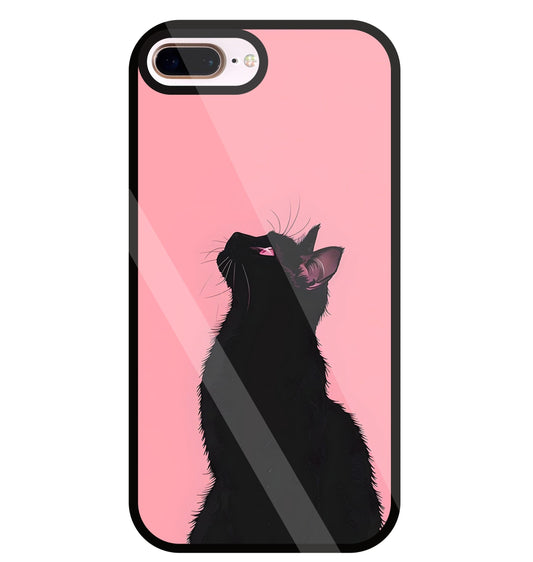 Black Cat Glass Case For Apple iPhone 8 +