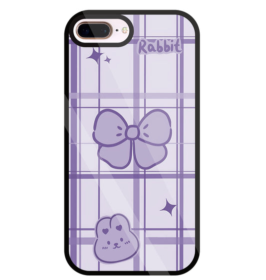 Butterfly Checked Pattern Glass Case For Apple iPhone 8 +