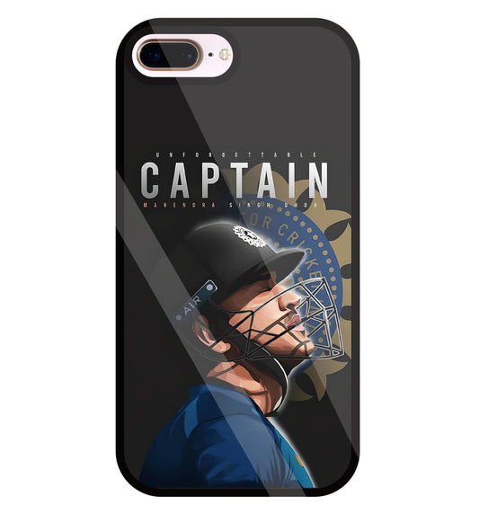Captain MS Dhoni Glass Case For Apple iPhone 8 +