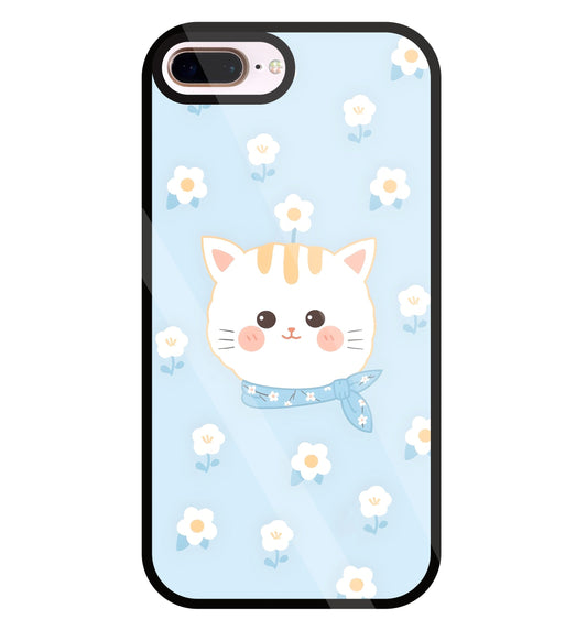 Cute Kitten Glass Case For Apple iPhone 8 +