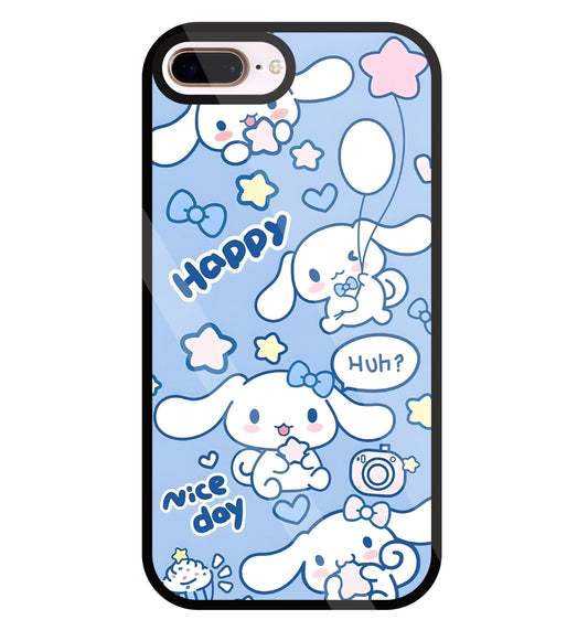Cute Puppy Girl Glass Case For Apple iPhone 8 +