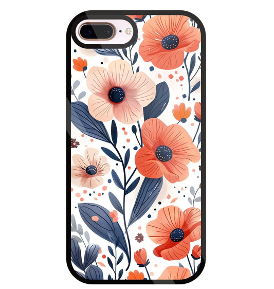 Daisy Flower Water Color Vintage Glass Case For Apple iPhone 8 +