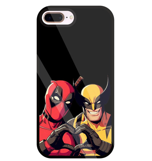 Deadpool And Wolverine Glass Case For Apple iPhone 8 +