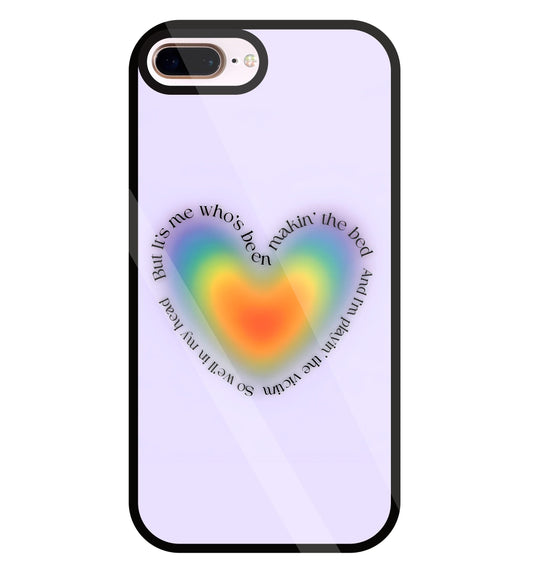 Heart With Neon Colour Glass Case For Apple iPhone 8 +