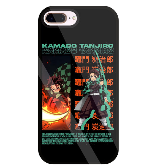 Kamado Tanjiro Glass Case For Apple iPhone 8 +