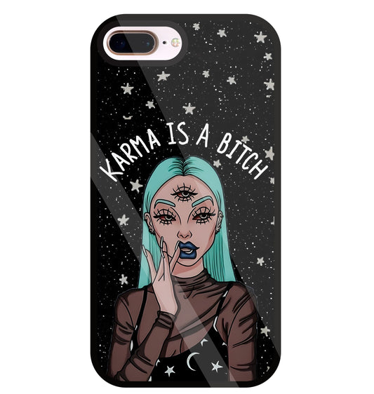 Karma Is A Bitch Glass Case For Apple iPhone 8 +