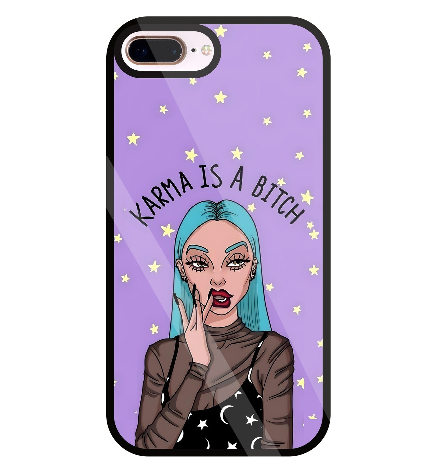 Karma is a Bitch Levender Glass Case For Apple iPhone 8 +