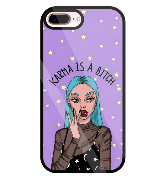 Karma is a Bitch Levender Glass Case For Apple iPhone 8 +