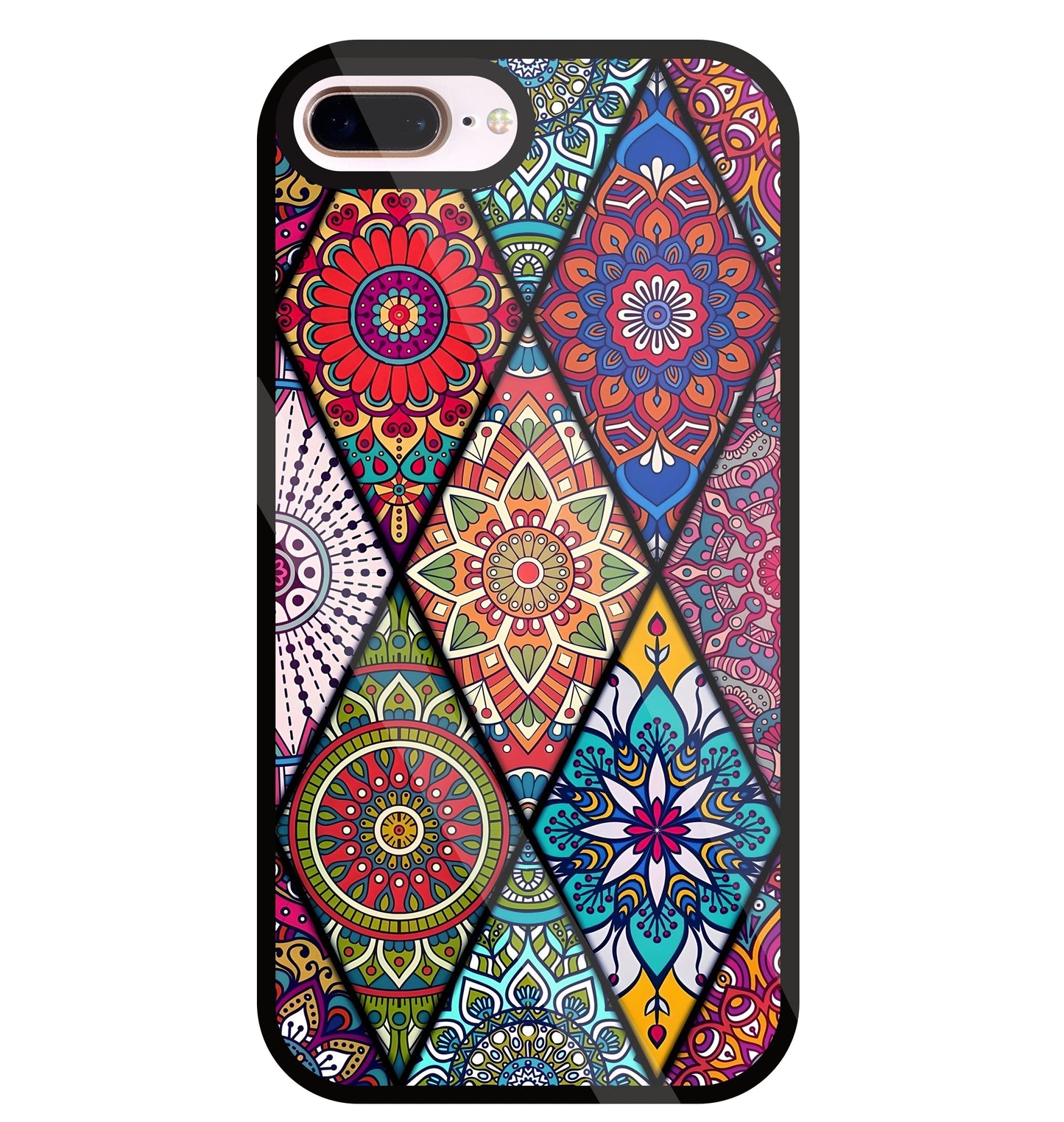 Mandala Patterns Colourful Glass Case For Apple iPhone 8 +