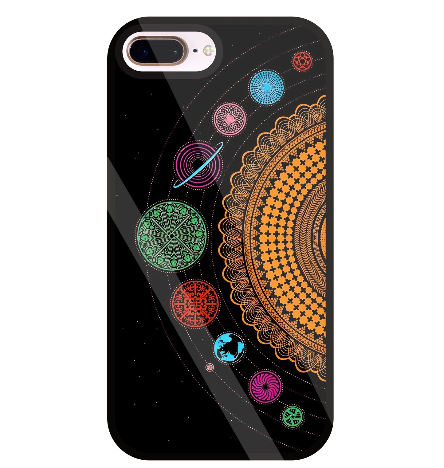 Mandala Patterns Universe Glass Case For Apple iPhone 8 +