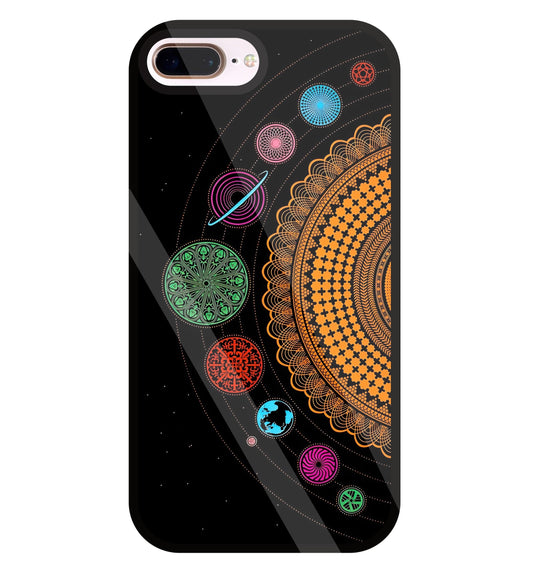 Mandala Patterns Universe Glass Case For Apple iPhone 8 +