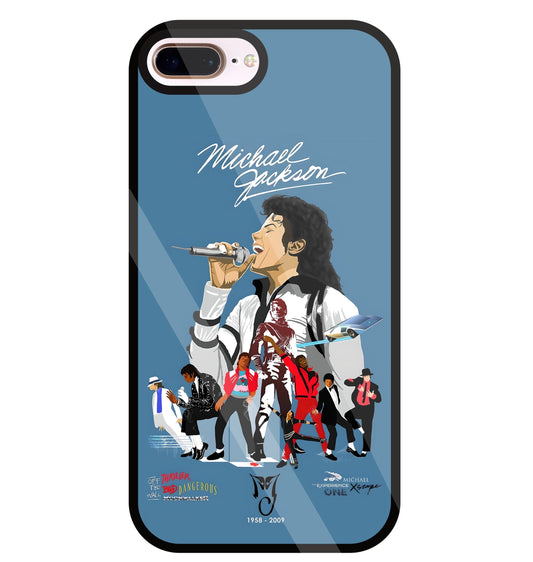 Michael Jackson Mashup Glass Case For Apple iPhone 8 +