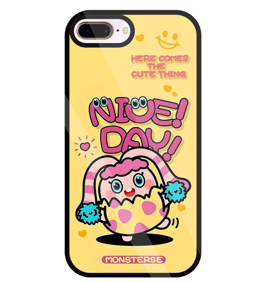 Nice Day Monsterse Yellow Glass Case For Apple iPhone 8 +