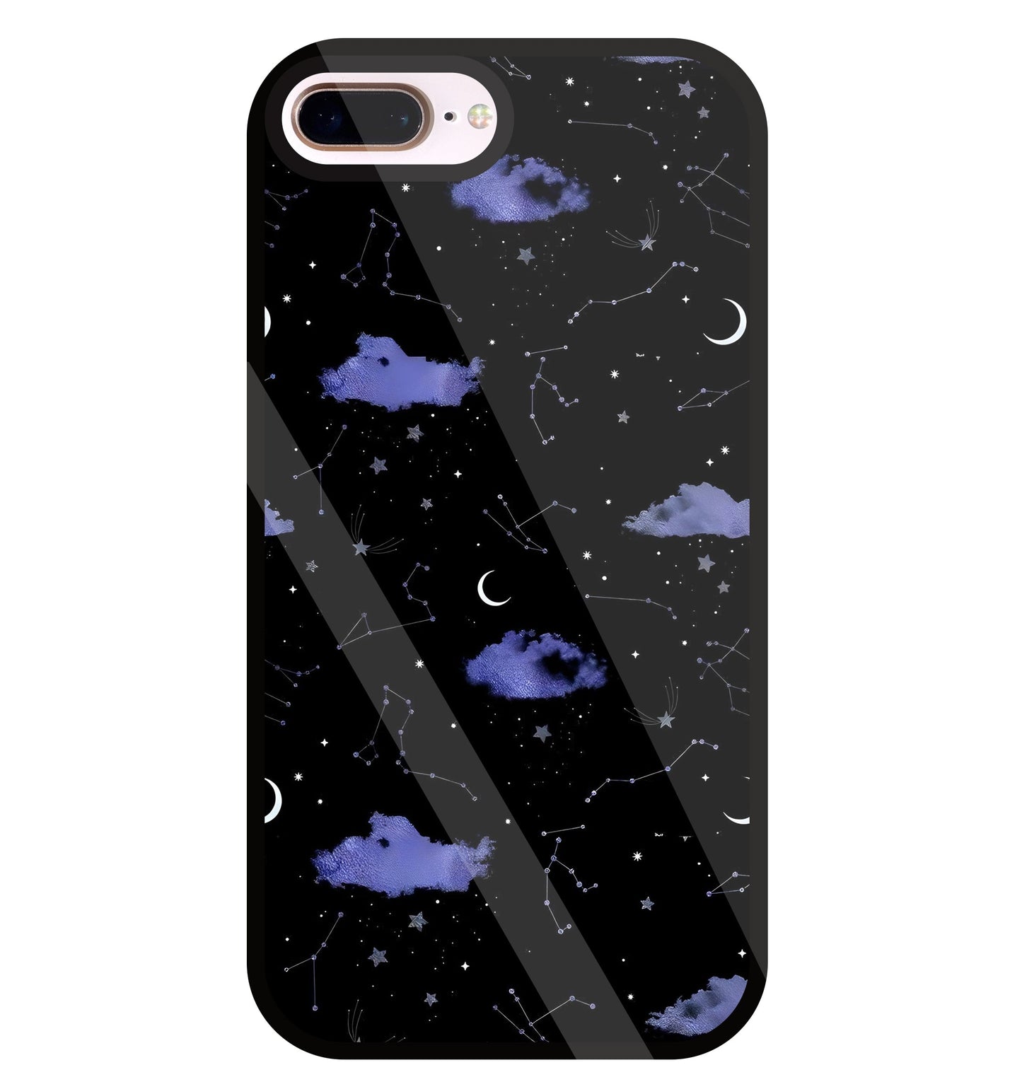 Night Sky Constellations and Stars Glass Case For Apple iPhone 8 +