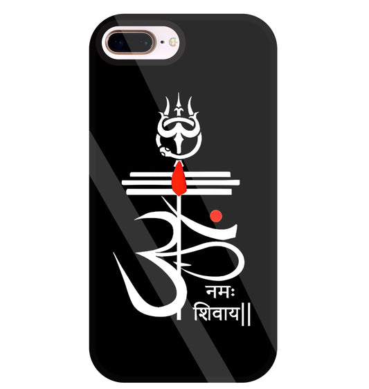 Om Namah Shivay White Glass Case For Apple iPhone 8 +
