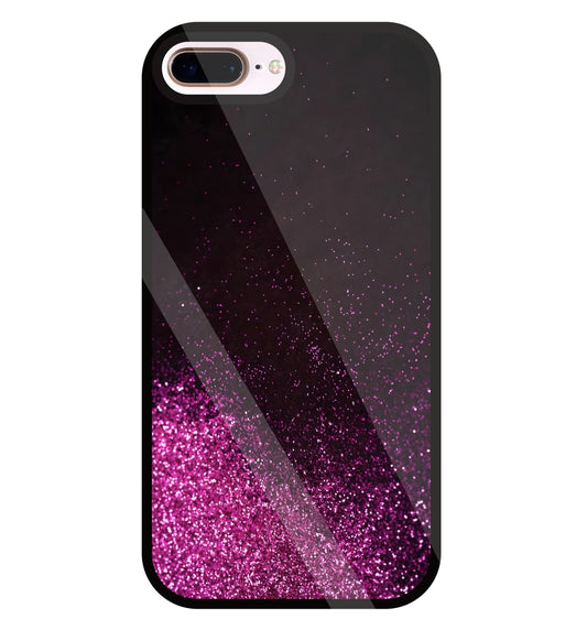 Pink Glitters Glass Case For Apple iPhone 8 +