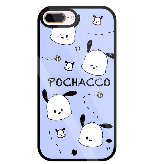 Pochacco Puppy Levender Glass Case For Apple iPhone 8 +