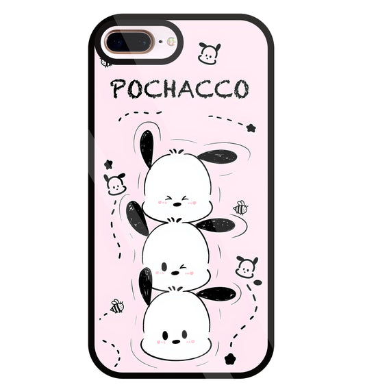 Pochacco Puppy Pink Glass Case For Apple iPhone 8 +