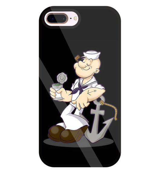 Popeye The Sailor Glass Case For Apple iPhone 8 +