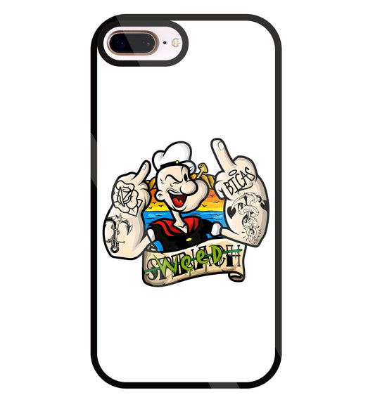 Popeye Weed Glass Case For Apple iPhone 8 +