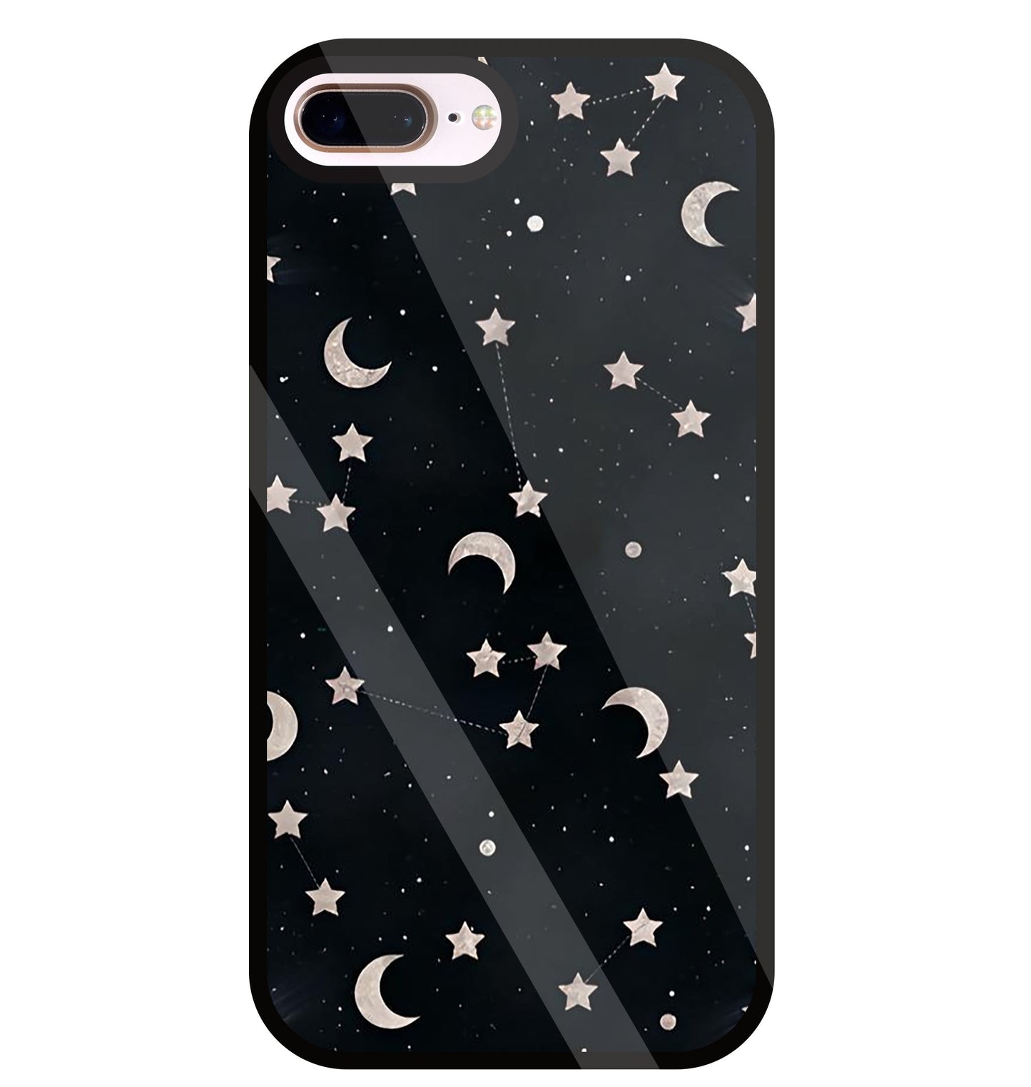 Star And Hulf Moon Space Glass Case For Apple iPhone 8 +