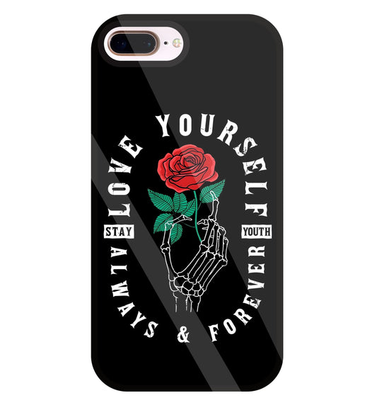 Stay Youth Love Glass Case For Apple iPhone 8 +
