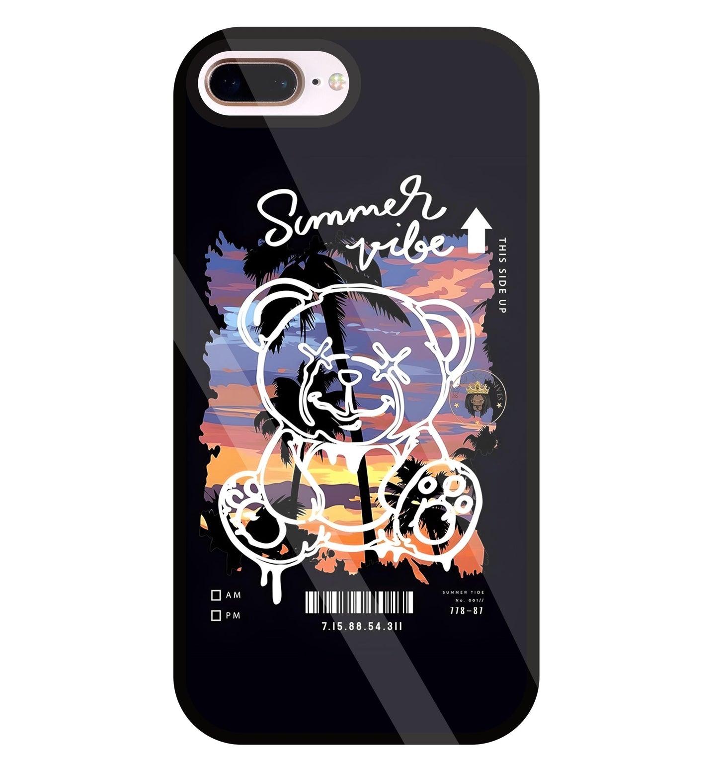 Summer Vibe Bear Glass Case For Apple iPhone 8 +