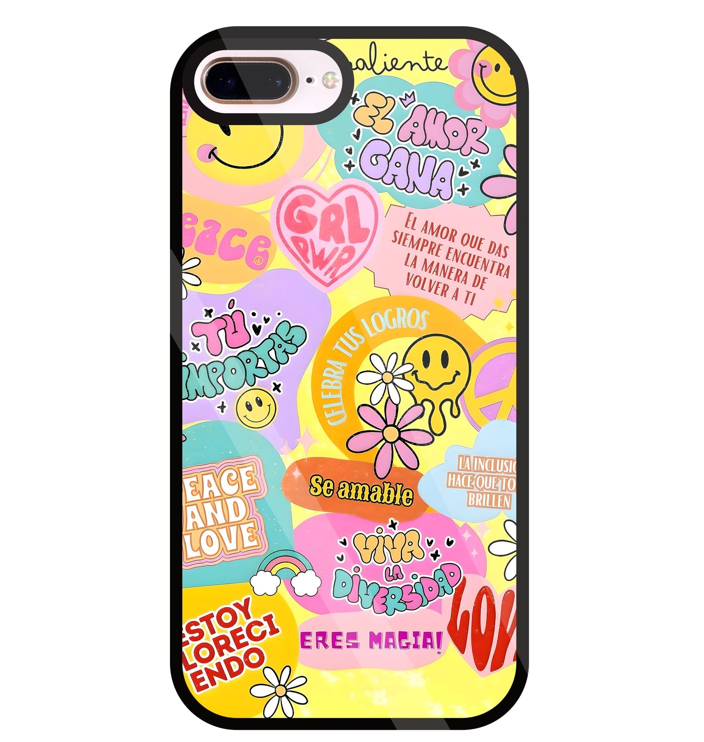 Sunflower Vibes Glass Case For Apple iPhone 8 +