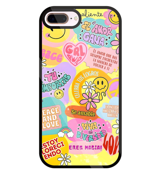 Sunflower Vibes Glass Case For Apple iPhone 8 +
