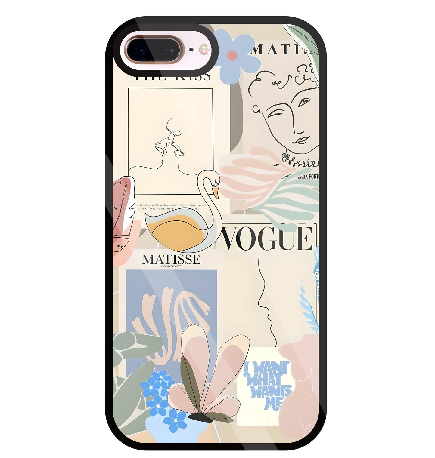 The Kiss Art Glass Case For Apple iPhone 8 +