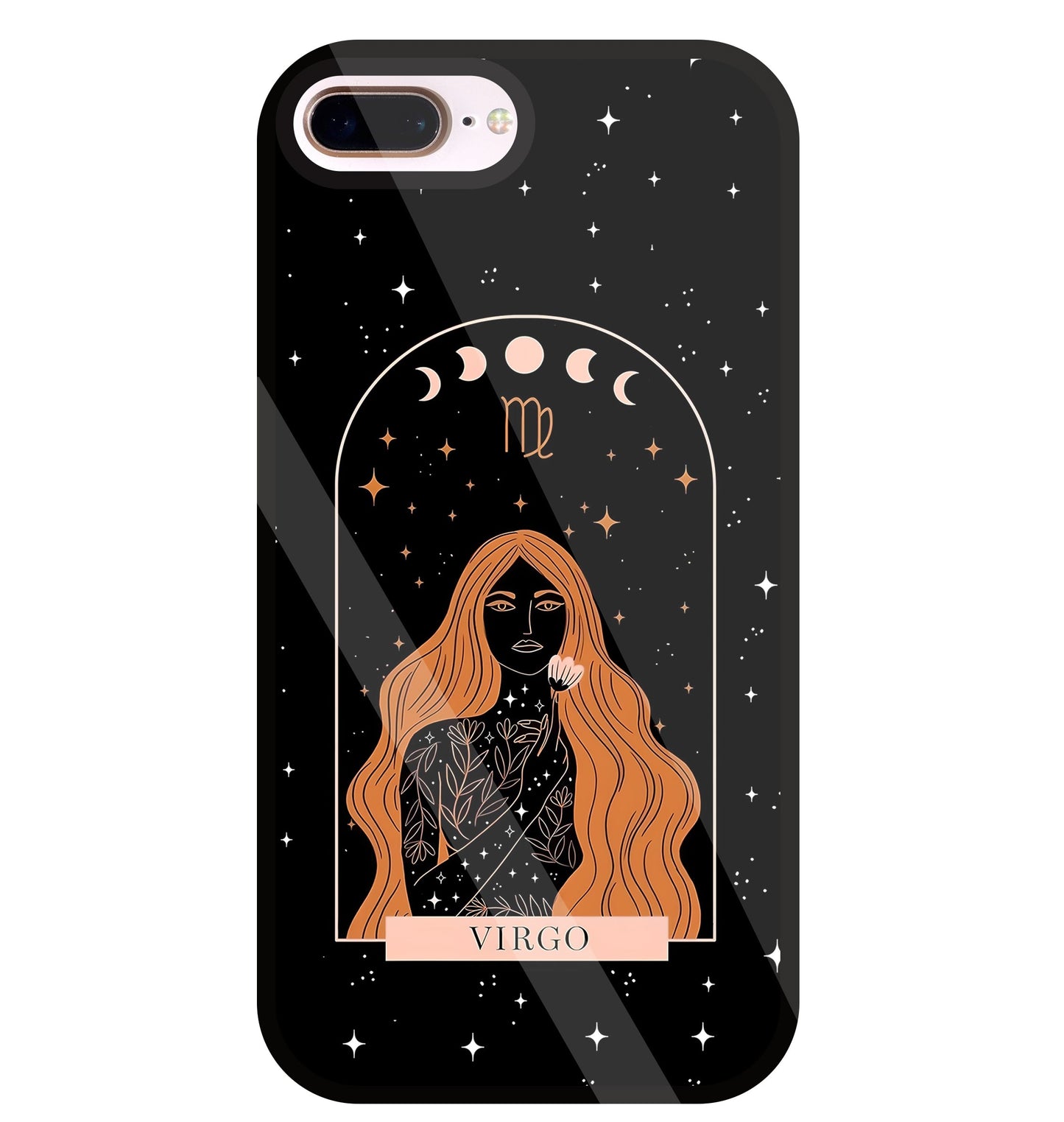 Virgo Black Glass Case For Apple iPhone 8 +