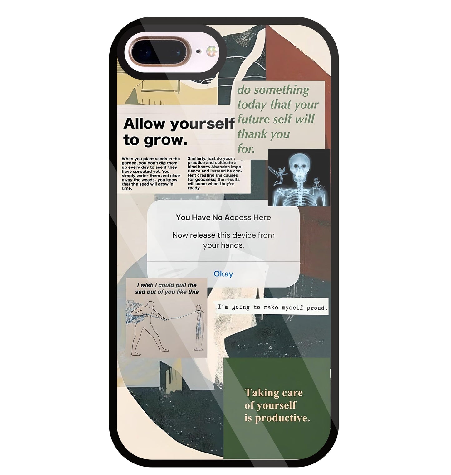 Yourself To Grow Glass Case For Apple iPhone 8 +