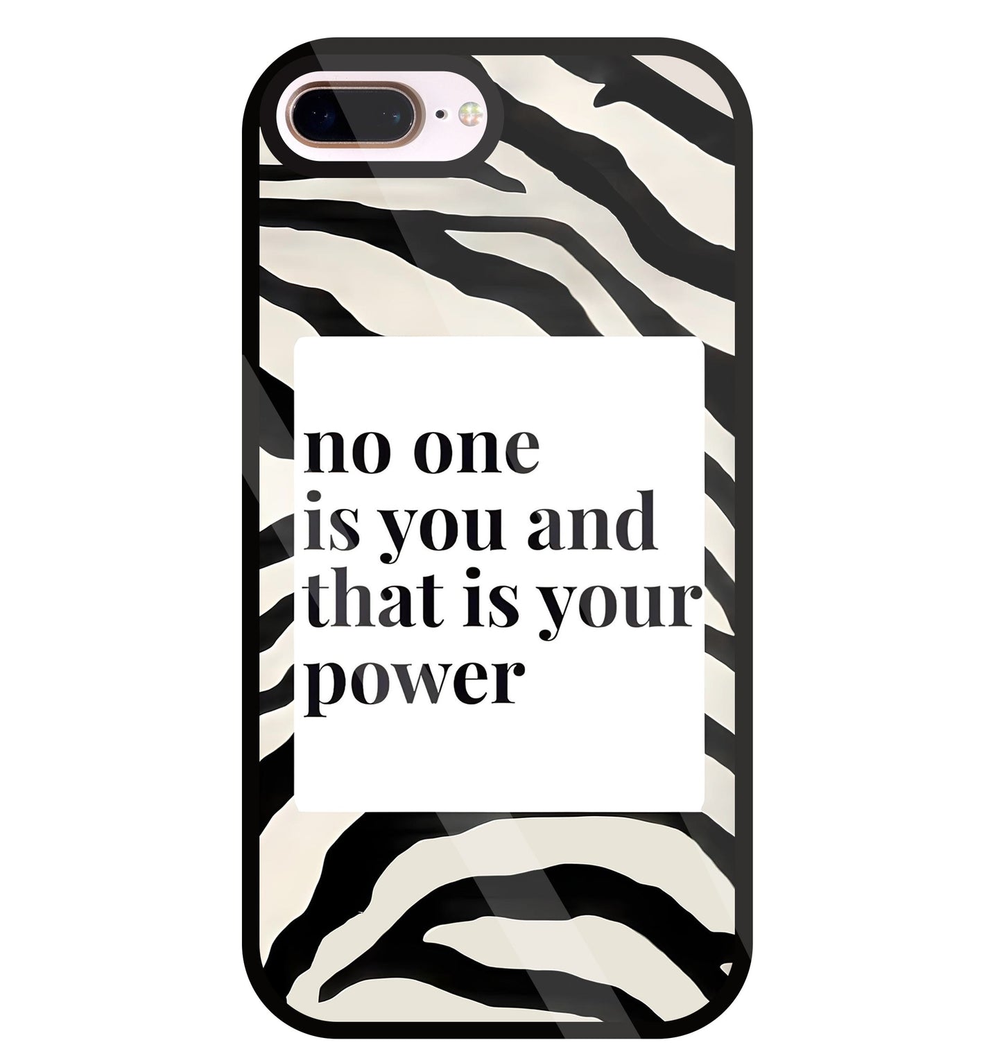 Zebra pattern with quote Glass Case For Apple iPhone 8 +