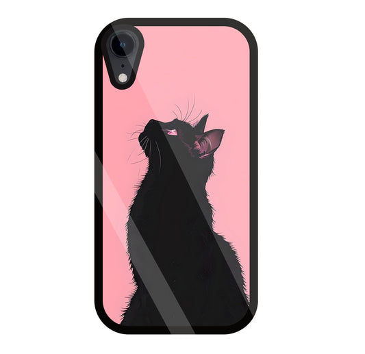 Black Cat Glass Case For Apple iPhone Xr