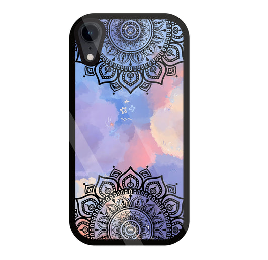 Colorful Mandala Pattern Glass Case For Apple iPhone Xr