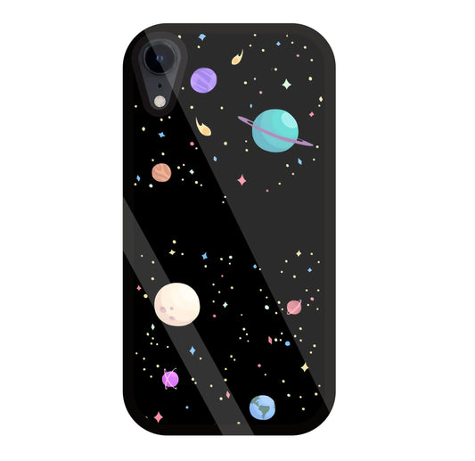 Colorful Space Glass Case For Apple iPhone Xr