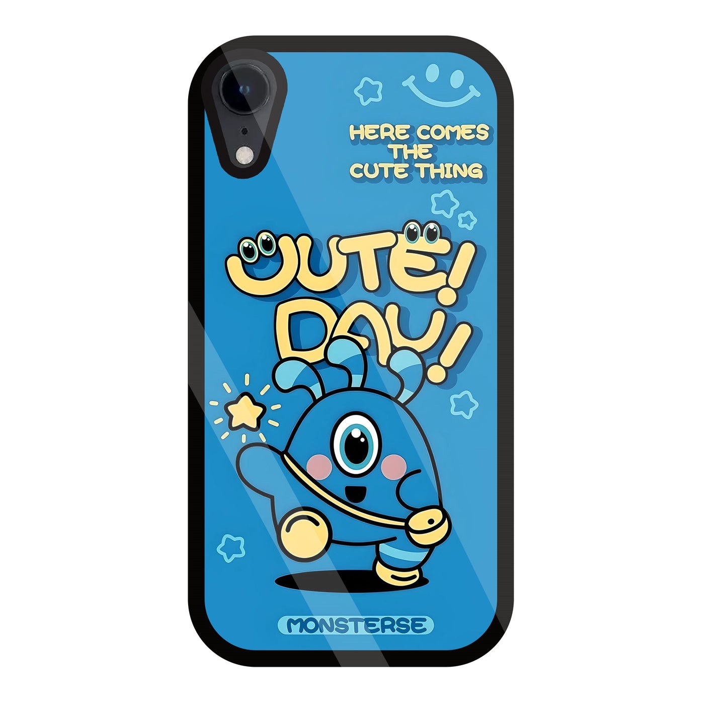 Cute Day! Monsterse Blue Glass Case For Apple iPhone Xr