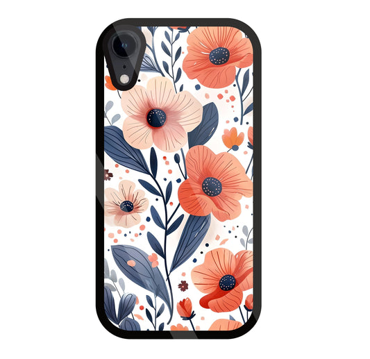 Daisy Flower Water Color Vintage Glass Case For Apple iPhone Xr