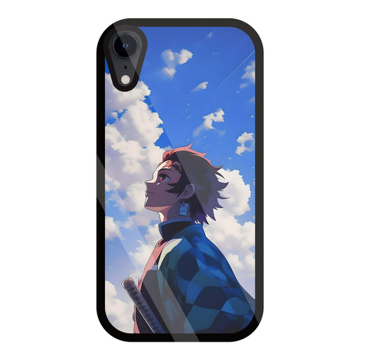 Demon Slayer-Tanjiro Kamado Glass Case For Apple iPhone Xr