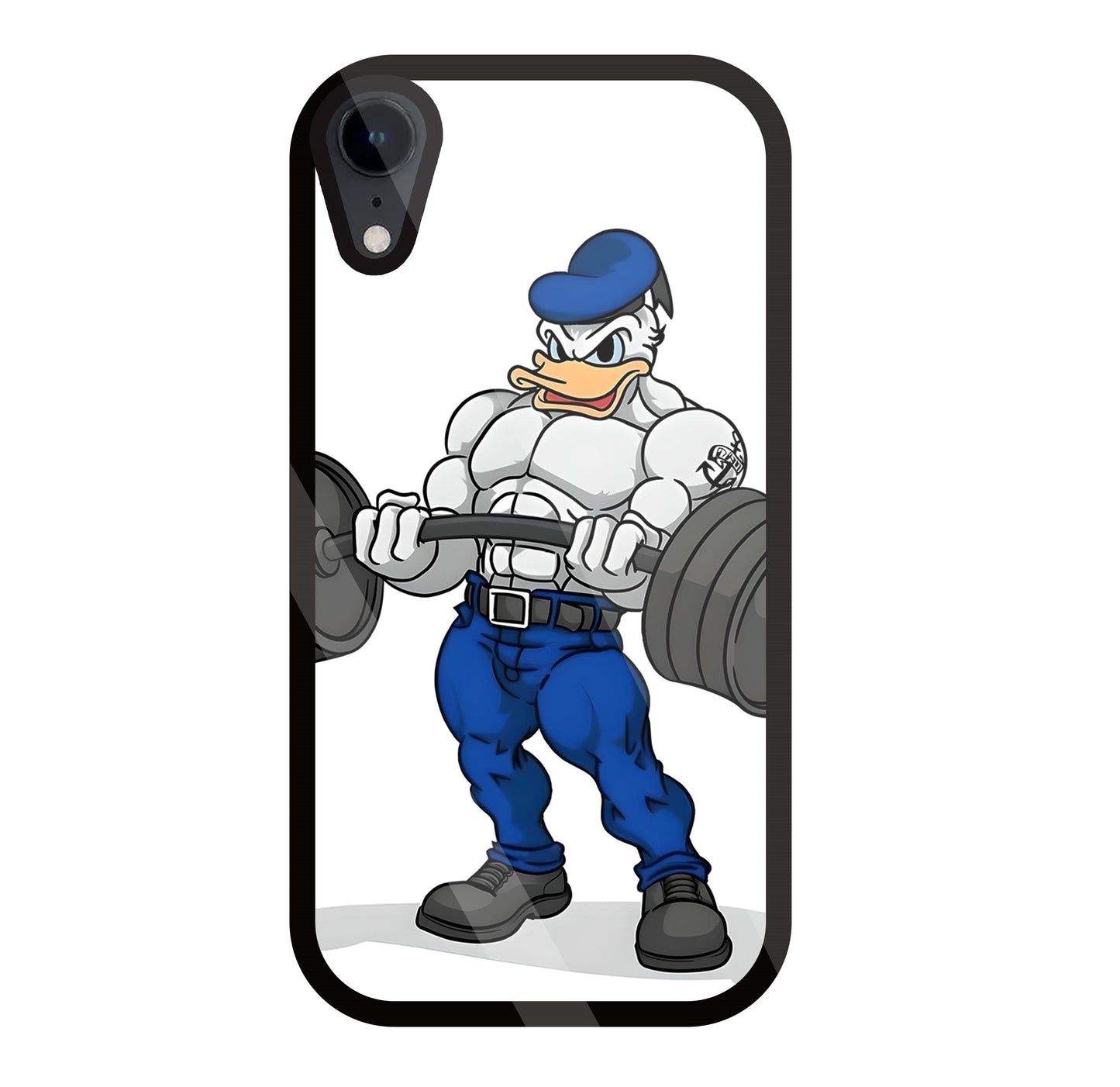 Donald Duck With Gym Glass Case For Apple iPhone Xr