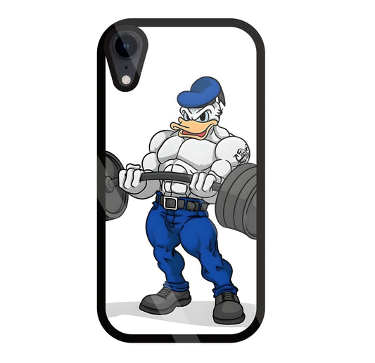 Donald Duck With Gym Glass Case For Apple iPhone Xr