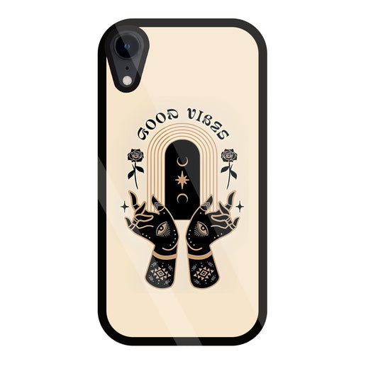 Good Vibes Hands Glass Case For Apple iPhone Xr