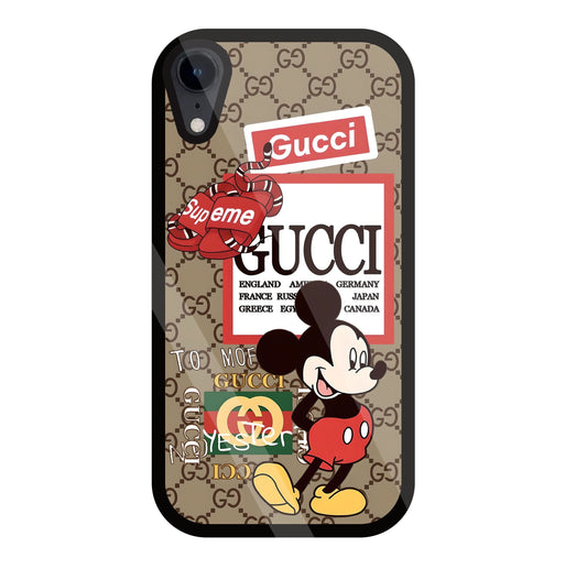 Gucci Mickey Glass Case For Apple iPhone Xr