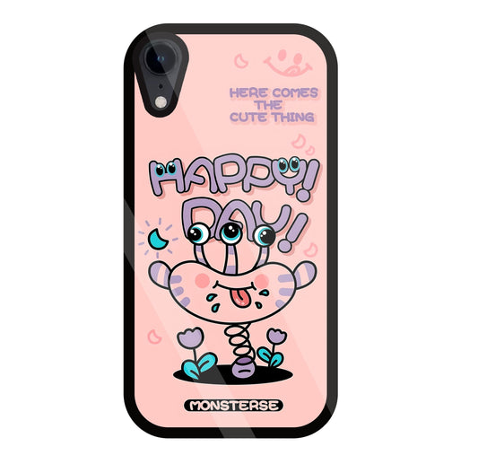 Happy Day Monsterse Pink Glass Case For Apple iPhone Xr