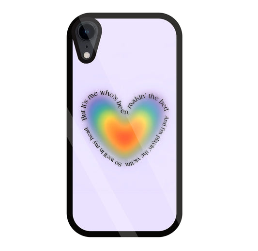 Heart With Neon Colour Glass Case For Apple iPhone Xr