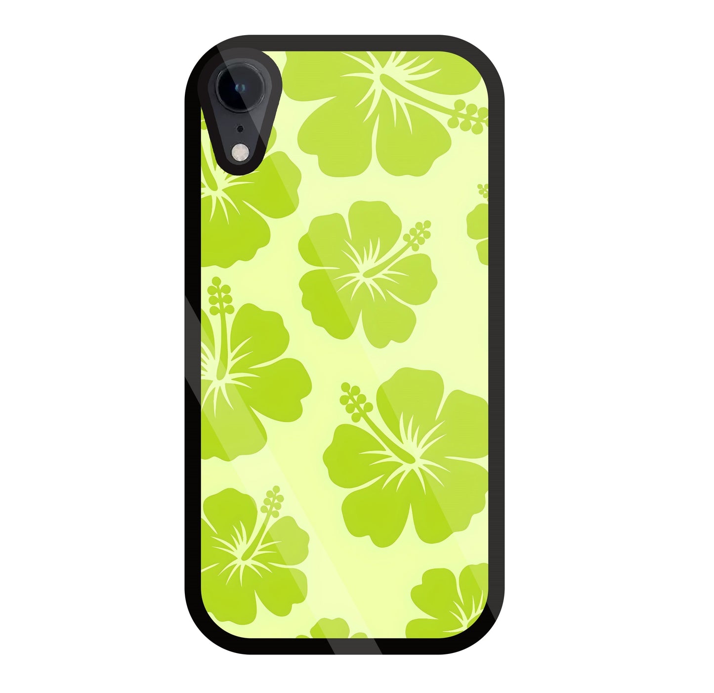 Hibiscus Flower Green Glass Case For Apple iPhone Xr